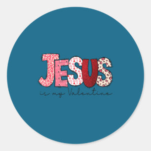 Jezus Is Mijn Valentijnsdag Christelijk Geloof Rel Ronde Sticker