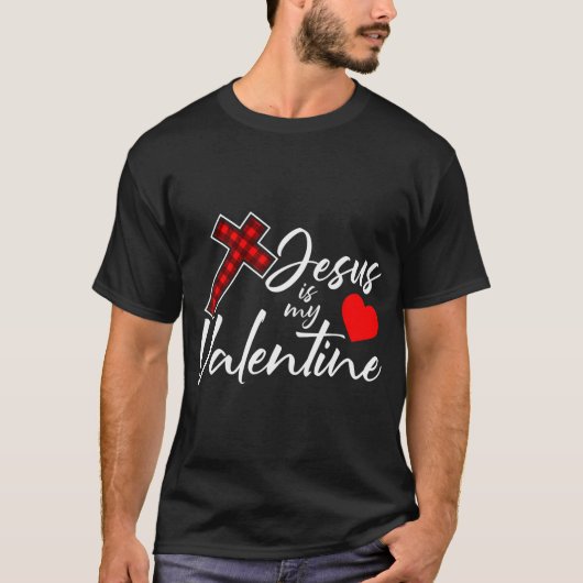 Jezus is mijn Valentijnsdag kool V-day geplakt kru T-shirt (Voorkant)