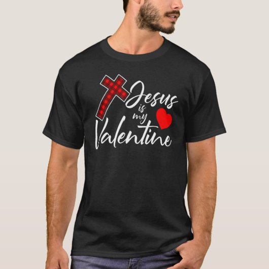 Jezus is mijn Valentijnsdag kool V Day Pset Cross T-shirt (Voorkant)