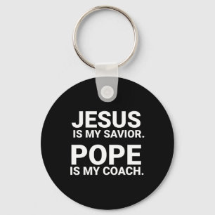 Jezus is mijn Verlosser Paus is mijn coach Sleutelhanger