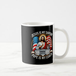 Jezus is mijn Verlosser Paus is mijn Coach Trump V Koffiemok