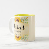 Jezus is mijn vreugde tweekleurige koffiemok (Voorkant links)