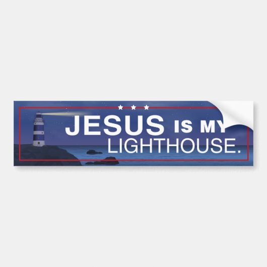 Jezus is mijn vuurtoren Bumpersticker (Voorkant)