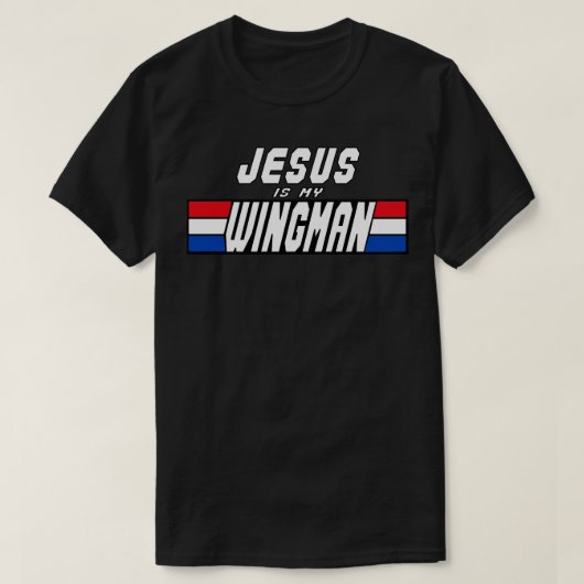 Jezus is mijn Wingman Christelijke kleding Jezus L T-shirt (Design voorkant)