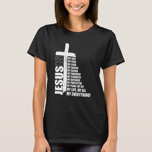 Jezus is m'n hele God Savior C T-shirt (Voorkant)
