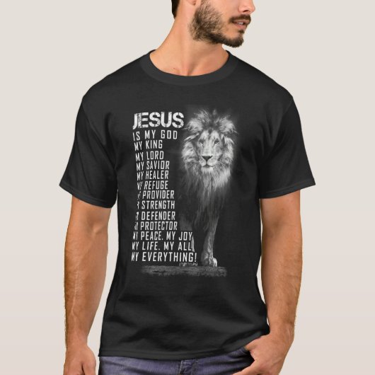 Jezus is m'n hele God Savior C T-shirt (Voorkant)