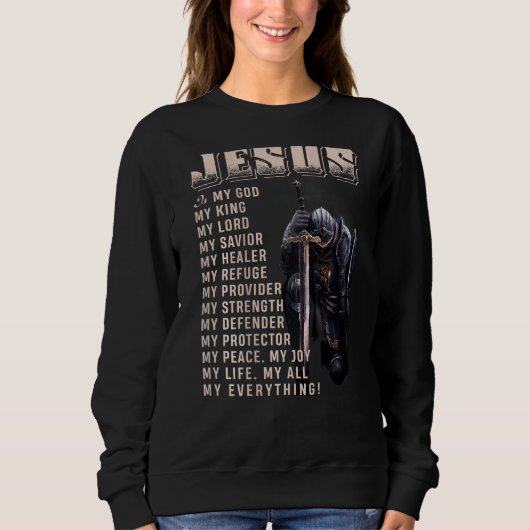 Jezus is m'n hele God Savior W Trui (Voorkant)