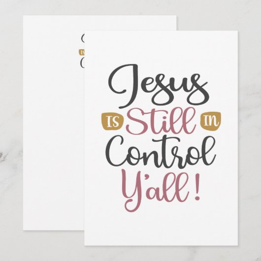 Jezus is nog steeds in controle Y'all - Christelij Bedankkaart (Voorkant / Achterkant)