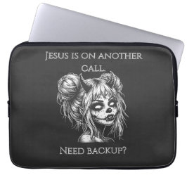 Jezus is op een andere telefoon – Succubus-back-up Laptop Sleeve