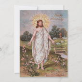 Jezus is opgestaan  Christelijk aangepaste Pasen Feestdagenkaart (Voorkant)