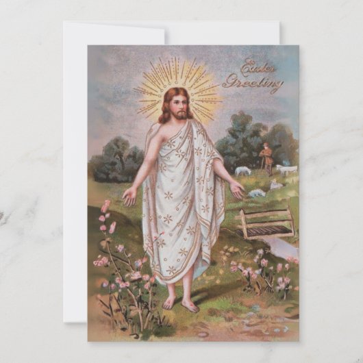 Jezus is opgestaan  Christelijk aangepaste Pasen Feestdagenkaart (Voorkant)