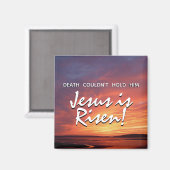 JEZUS IS OPGESTAAN Christelijke Paaszonsondergang Magneet (Voorkant / Achterkant)