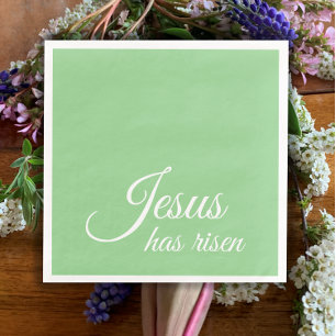 Jezus is opgestaan met het groene Christelijke Pas Servet