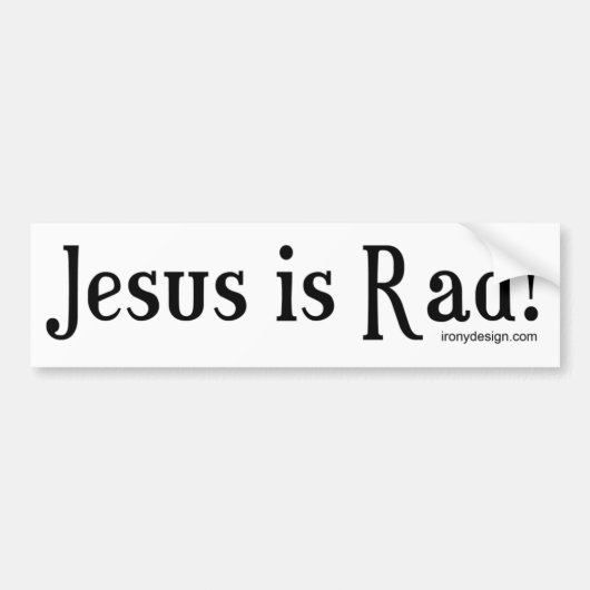 Jezus is Rad. Bumpersticker (Voorkant)