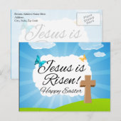 Jezus is Risen, Christelijke Pasen Feestdagenkaart (Voorkant / Achterkant)