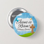 Jezus is Risen, Christelijke Pasen Ronde Button 5,7 Cm (Voorkant /achterkant)