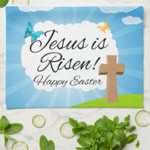 Jezus is Risen, Christelijke Pasen Theedoek