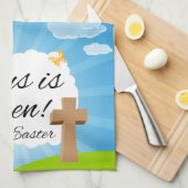 Jezus is Risen, Christelijke Pasen Theedoek (Quarter Fold)
