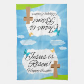 Jezus is Risen, Christelijke Pasen Theedoek (Verticaal)