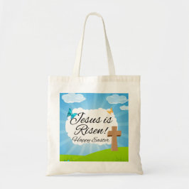 Jezus is Risen, Christelijke Pasen Tote Bag