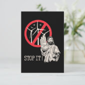 Jezus is tegen windenergie bedankkaart (Staand voorkant)