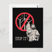 Jezus is tegen windenergie briefkaart (Voorkant / Achterkant)