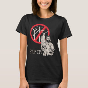 Jezus is tegen windenergie t-shirt
