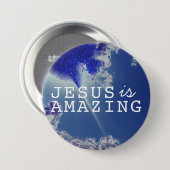 Jezus is verbazingwekkend met Sky Stars Ronde Button 7,6 Cm (Voorkant /achterkant)