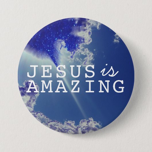 Jezus is verbazingwekkend met Sky Stars Ronde Button 7,6 Cm (Voorkant)