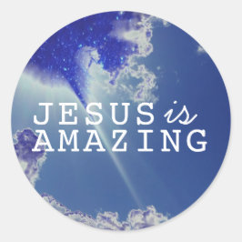 Jezus is verbazingwekkend met Sky Stars Ronde Sticker