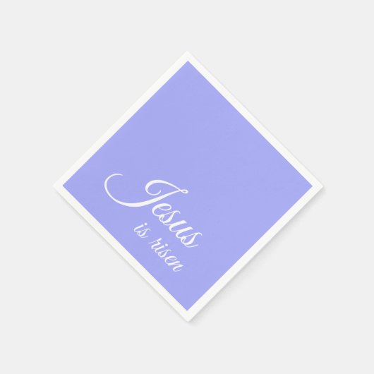 Jezus is verrezen Blauwbel Paarse Christelijke Pas Servet (Hoek)