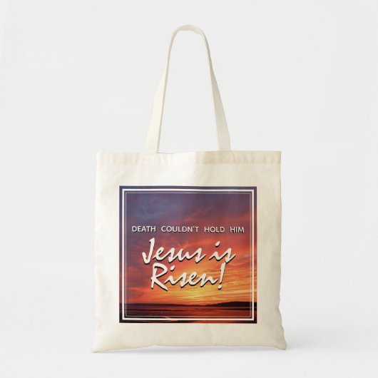 JEZUS IS VERREZEN Christelijk Paaslandschap Tote Bag (Voorkant)