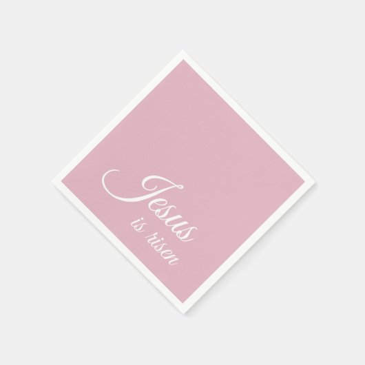 Jezus is verrezen | Custom Roze Christelijk Pasen Servet (Hoek)