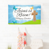 Jezus is verrezen, kleurrijke Christelijke paasker Spandoek (Insitu)
