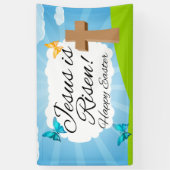 Jezus is verrezen, kleurrijke Christelijke paasker Spandoek (Verticaal)