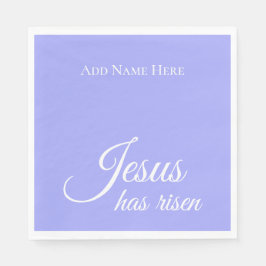 Jezus is verrezen met de Paarse Christelijke Pasen Servet