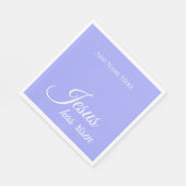 Jezus is verrezen met de Paarse Christelijke Pasen Servet (Hoek)