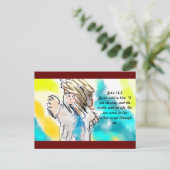 Jezus is weg briefkaart (Staand voorkant)