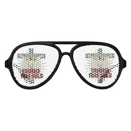 Jezus is zwaarder dan de nagels aviator zonnebril (Voorkant)