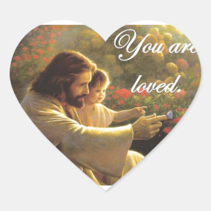 Jezus, je bent geliefd hart sticker