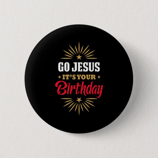 Jezus, je kerstcadeautje voor de verjaardag van de ronde button 5,7 cm (Voorkant)