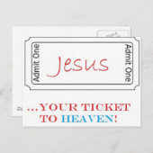 Jezus... je Ticket naar de hemel! Briefkaart (Voorkant / Achterkant)