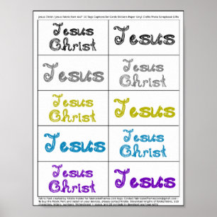 Jezus / Jezus Christus Stof Lettertype 10 labels o Poster