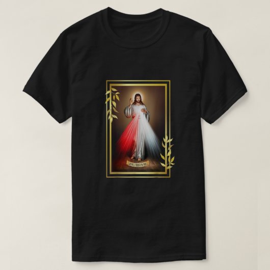 Jezus Jezus Jezus, ik vertrouw op jou kat T-shirt (Design voorkant)