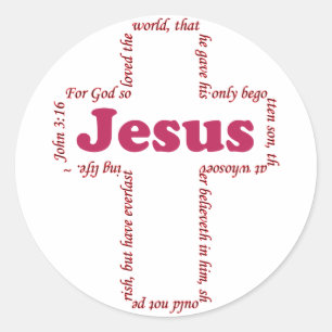 Jezus John 3:16 Ronde Sticker