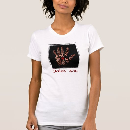 Jezus John 3:16 T-shirt (Voorkant)