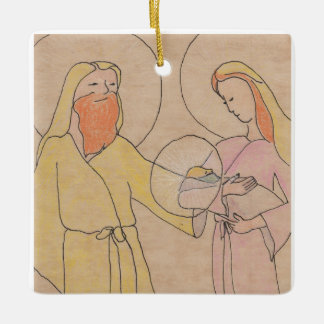 Jezus Jozef en Maria Keramisch Ornament