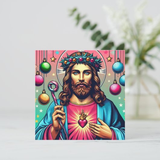 Jezus, Kaart van Kerstmis! (Staand voorkant)