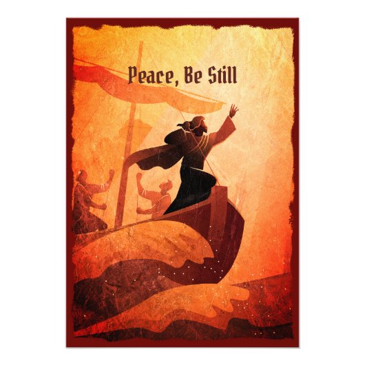 Jezus kalmeert de storm | Bijbeltekst Poster (Voorkant)