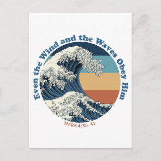 Jezus Kalmeert de Storm Christelijk Golf Design Briefkaart